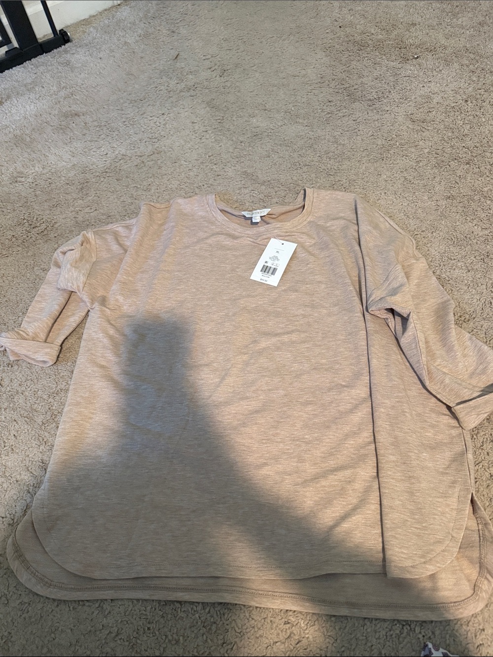 crown & ivy Light Taupe Crewneck Pullover